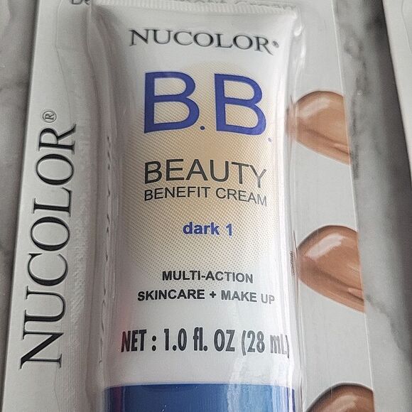 Nucolor Dark B.B Beauty Benefit Cream 1.0 OZ each 3 Pack - Picture 9 of 13